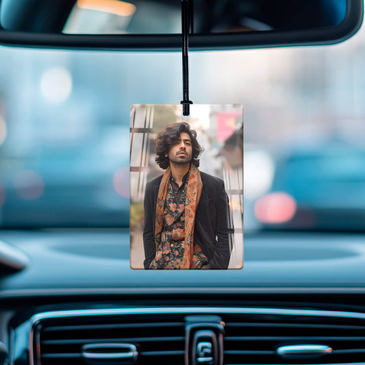 Personalized acrylic car hanging with photo – stylish custom car interior accessory