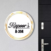 Acrylic Custom Premium Name Plate- White Golden