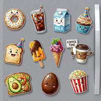MDF Wooden Food Fridge Magnets (Set of 11)