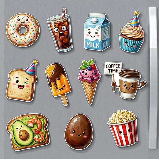 Buy Online Fashionury MDF Wooden Food Fridge Magnets (Set of 11)