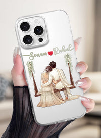 Romantic Couple Printed Clear Silicone Phone Cover