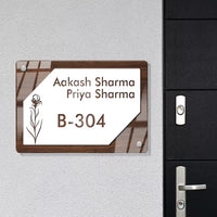 Acrylic Custom Premium Name Plate- White Wooden