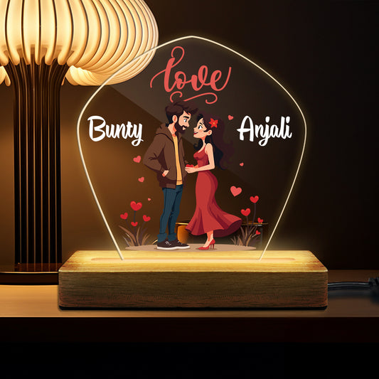 Personalized Acrylic LED Lamp with Name and Text – Fashionury Couple Gift for Anniversary