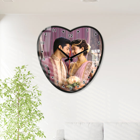 Buy Personalized acrylic wall photo clock with unique designs – custom gift to decorate home or office walls 