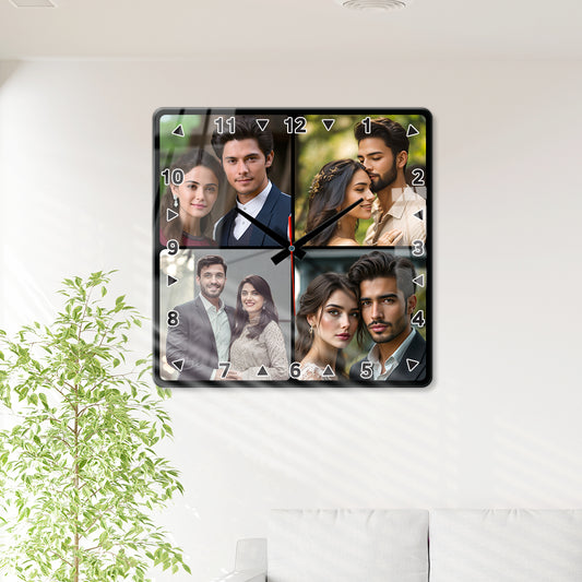 Buy Unique acrylic wall photo clock – personalized design to beautify home or office walls