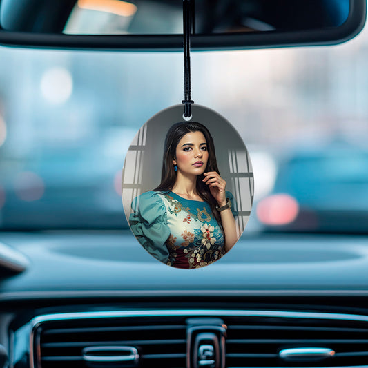 Buy Online Customized acrylic car hanging with photo print – perfect personalized gift for any occasion