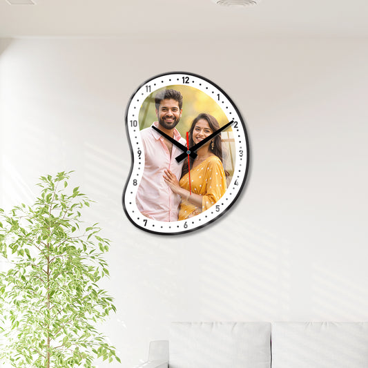 Acrylic wall photo clock – Unique Shape  photo clock for home decor