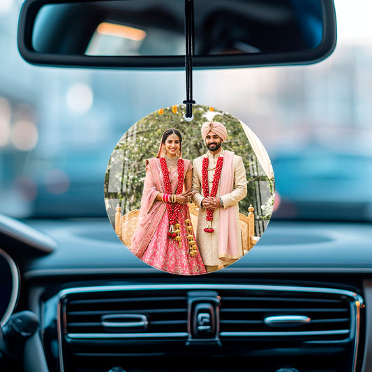 Personalized acrylic car hanging accessory – custom photo design for car decoration