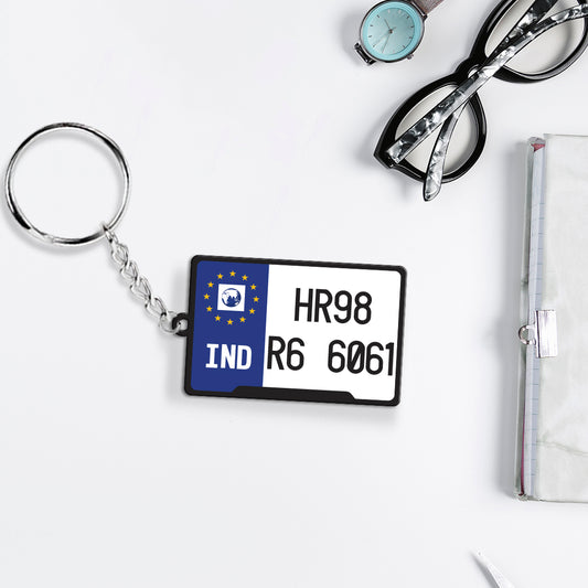 Personalized acrylic keychain – custom printed name Or Number Plate for keys or gift