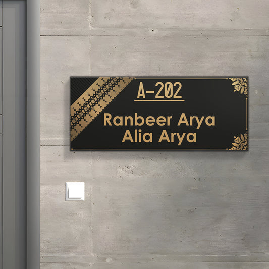 Personalized acrylic home & 0ffice name plate in modern design – custom name board to buy online easily
