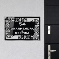 Acrylic Custom Premium Name Plate- Black Floral
