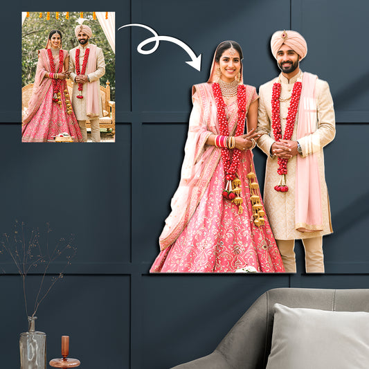 Buy Online Modern Acrylic Wall Photo Frame in Cut-Out Design – Customised for Home Decoration