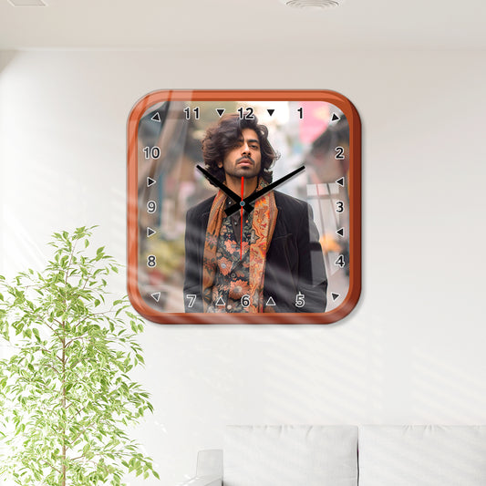 Custom acrylic wall clock – photo personalized wall decor gift