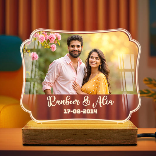 Buy Online Personalized engraved acrylic LED photo lamp in –Gift for special occasion