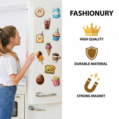 Buy Online Fashionury MDF Wooden Food Fridge Magnets (Set of 11)