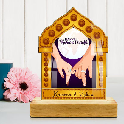 Custom Karwa Chauth Acrylic Standee with Names