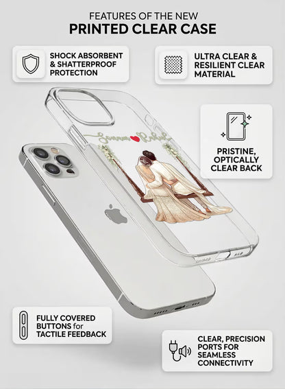 Romantic Couple Printed Clear Silicone Phone Cover