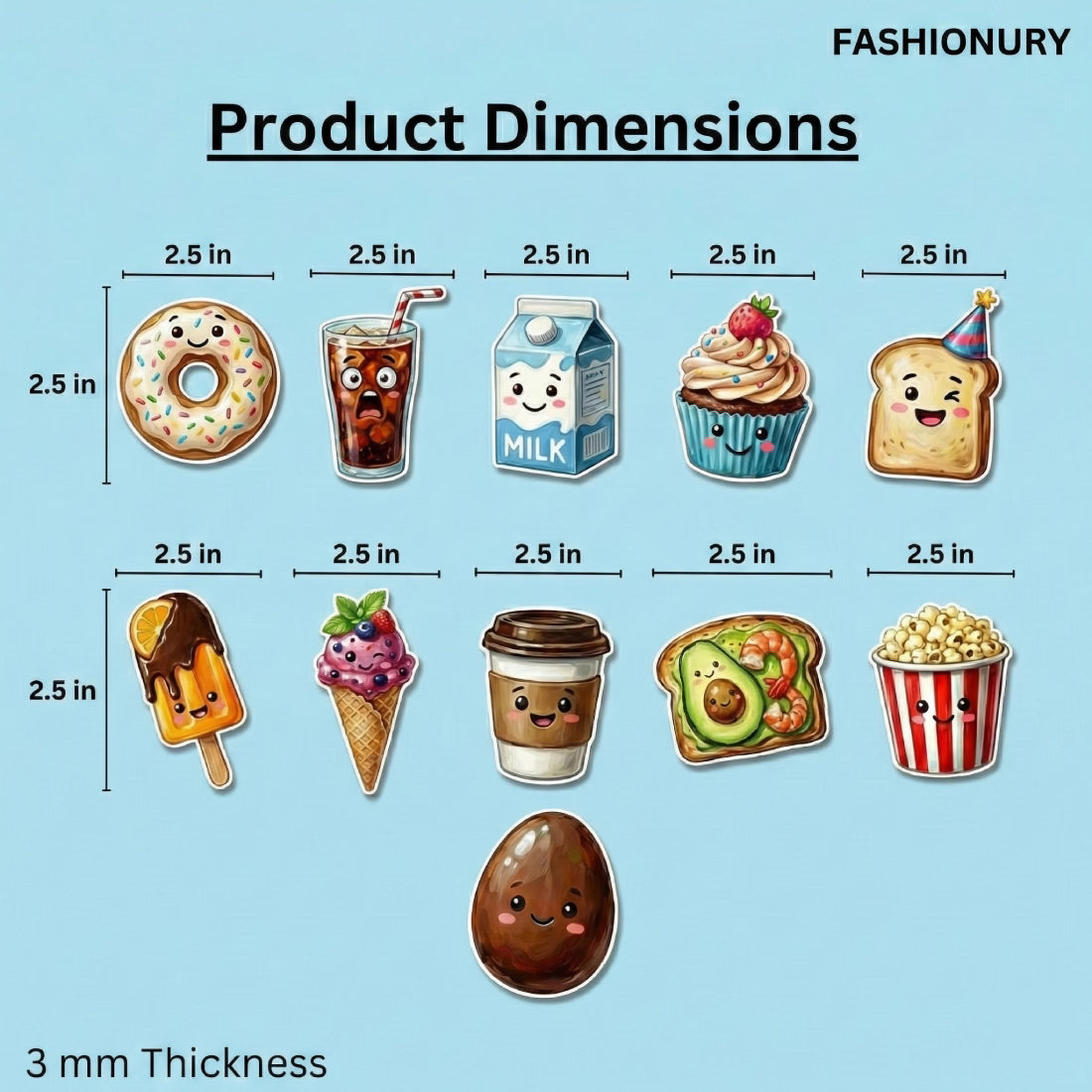 Buy Online Fashionury MDF Wooden Food Fridge Magnets (Set of 11)
