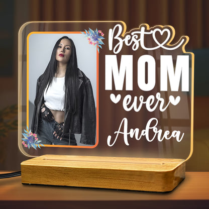 Personalized Best Ever Acrylic LED Lamp Wooden Base | Fashionury