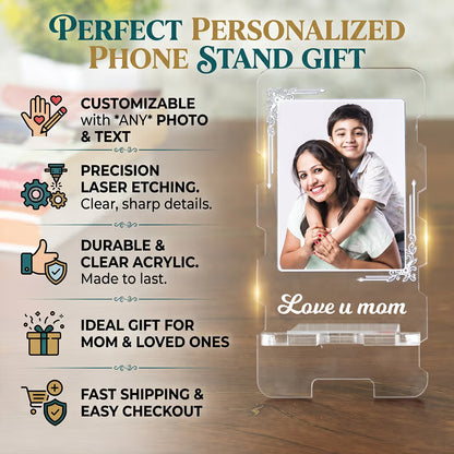 Custom Acrylic Phone Stand with Photo | Fashionury