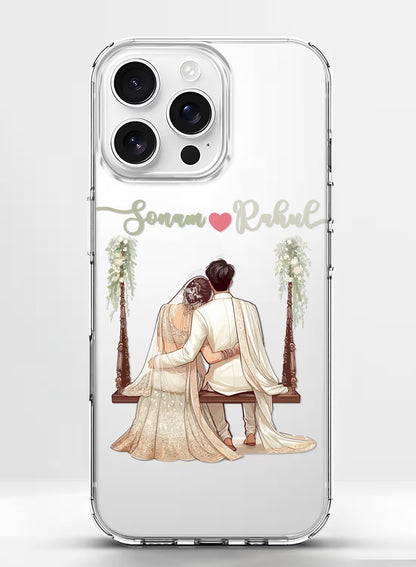 Romantic Couple Printed Clear Silicone Phone Cover