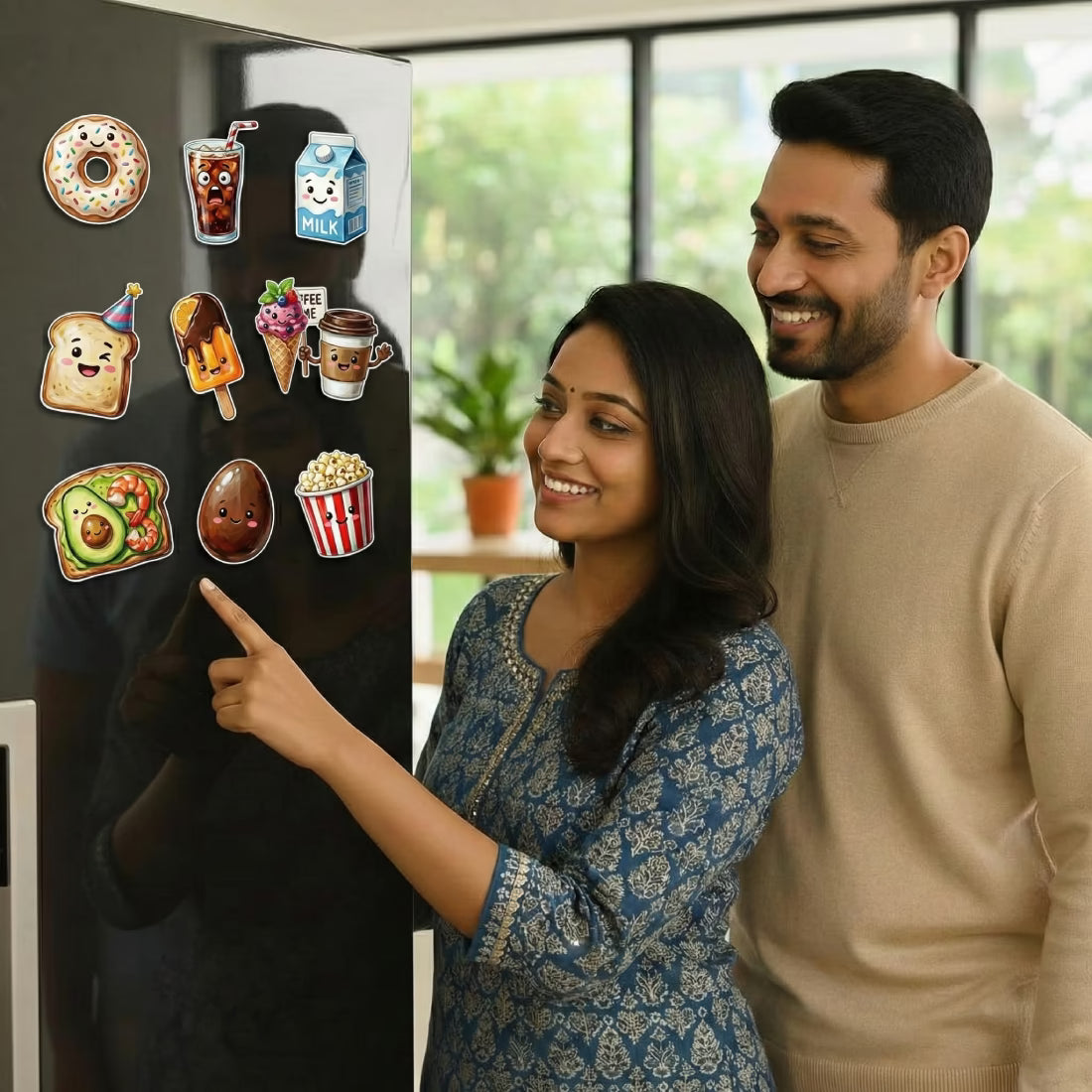 Buy Online Fashionury MDF Wooden Food Fridge Magnets (Set of 11)