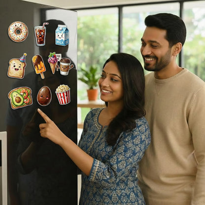 Buy Online Fashionury MDF Wooden Food Fridge Magnets (Set of 11)