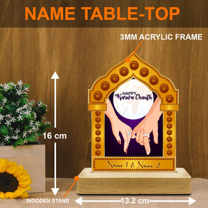 Custom Karwa Chauth Acrylic Standee with Names