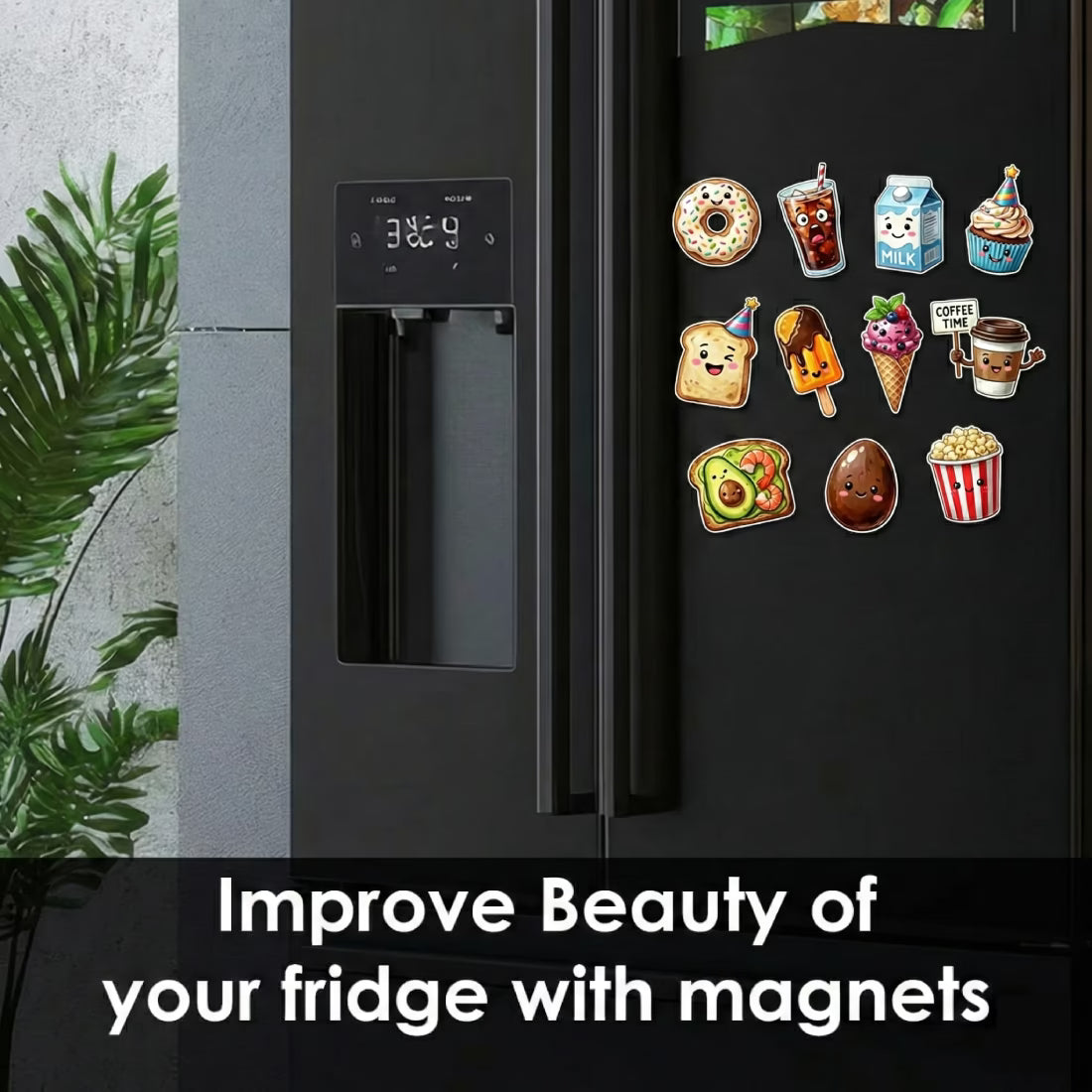 Buy Online Fashionury MDF Wooden Food Fridge Magnets (Set of 11)