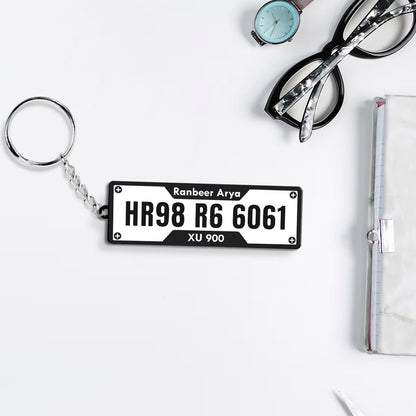 Buy Online Fashionury Keychain Acrylic Custom Keychain with Name & Plate Number