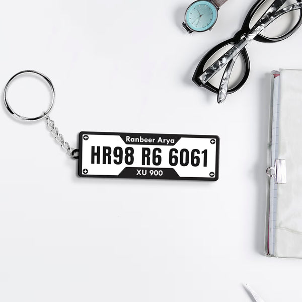 Acrylic Custom Keychain with Name & Plate Number