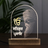 Acrylic LED Satgur Prasad Silhouette Lamp - Wooden Stand