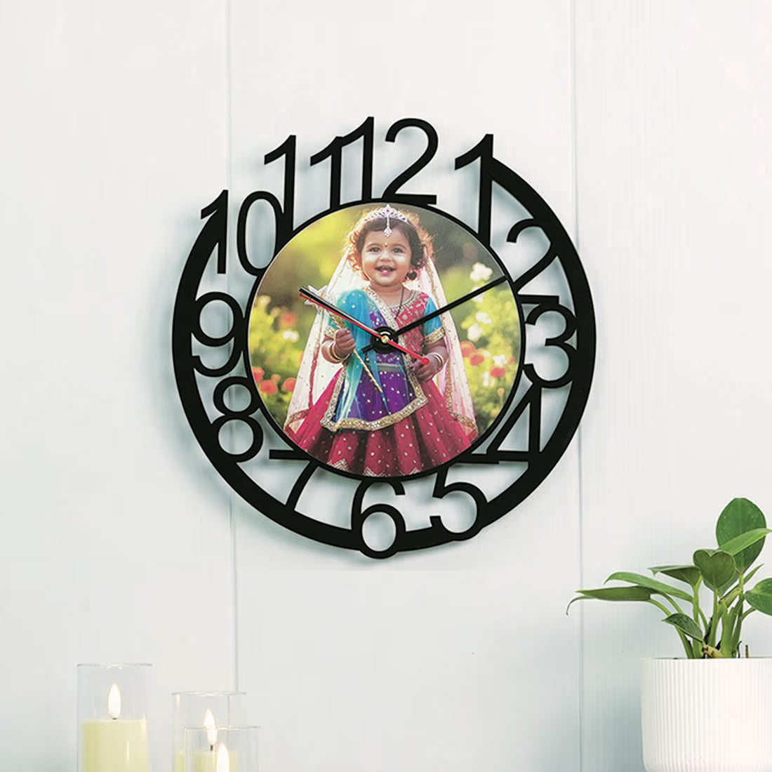 Buy Online Fashionury Clock Acrylic Wall Clock- Black Big Number