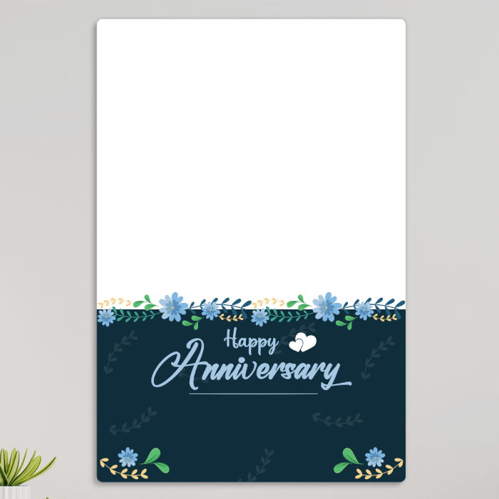 preview Acrylic wall frame 'Happy Anniversary' text and floral design on a white background