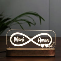 Engraved Name LED Night Lamp – Infinity Heart Names