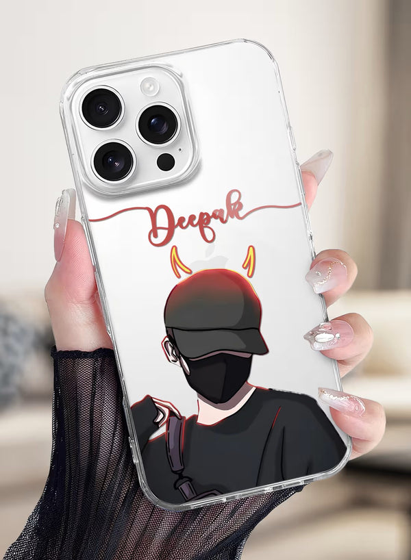 Custom Devil Boy Graphic UV Print Silicone Phone Case