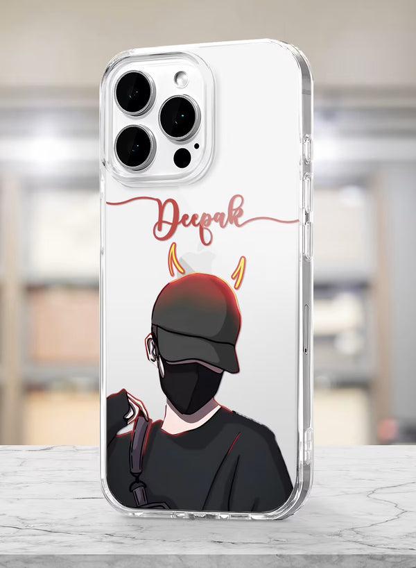 Custom Devil Boy Graphic UV Print Silicone Phone Case