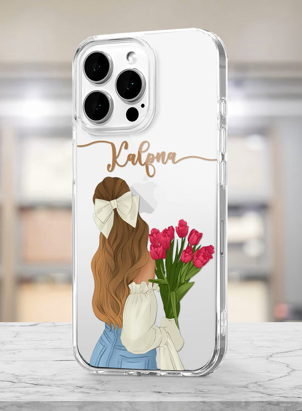 Custom Floral Girl Aesthetic Personalized Phone Cover