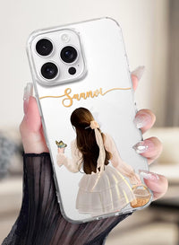 Personalized Aesthetic Butterfly & Picnic Girl Clear Case