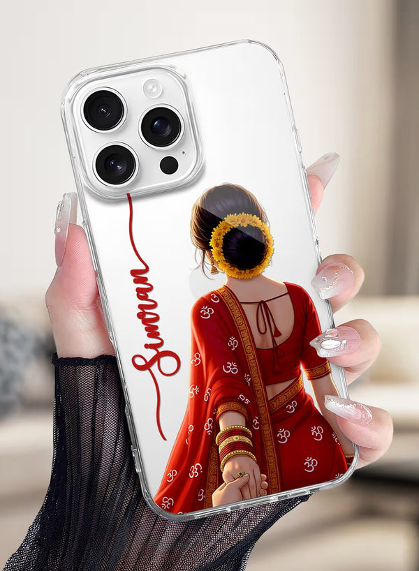 Personalized Traditional Indian Woman Portrait Clear Case