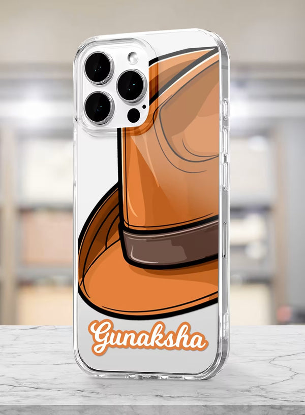 Custom Fedora Hat Adventure Theme Personalized Clear Case