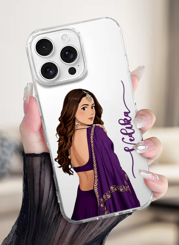 Personalized Traditional Ethnic Girl Print Clear Phone Case
