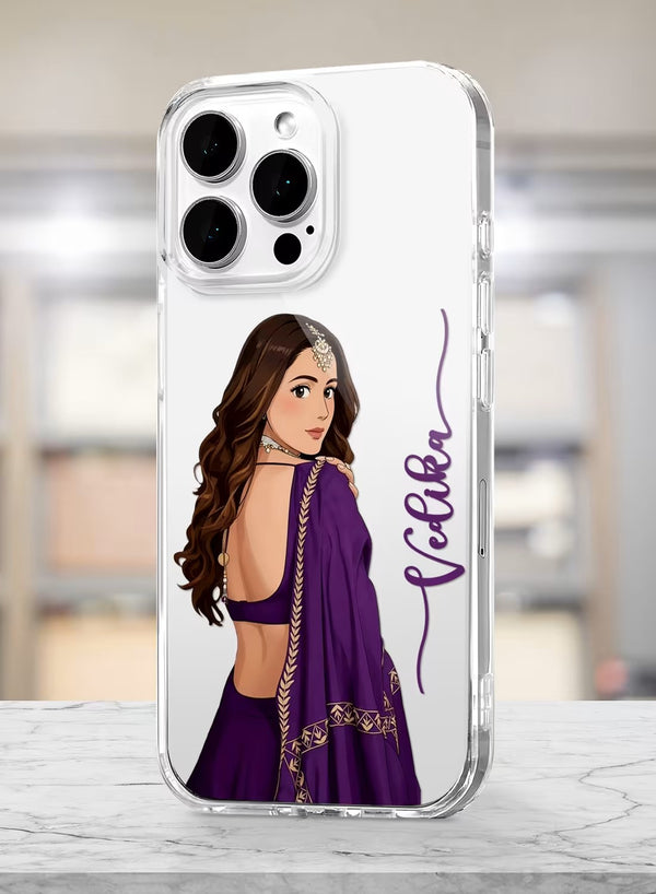 Personalized Traditional Ethnic Girl Print Clear Phone Case