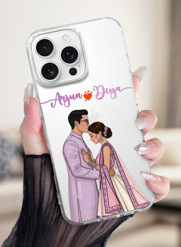 Personalized Romantic Ethnic Couple Clear Phone Cover