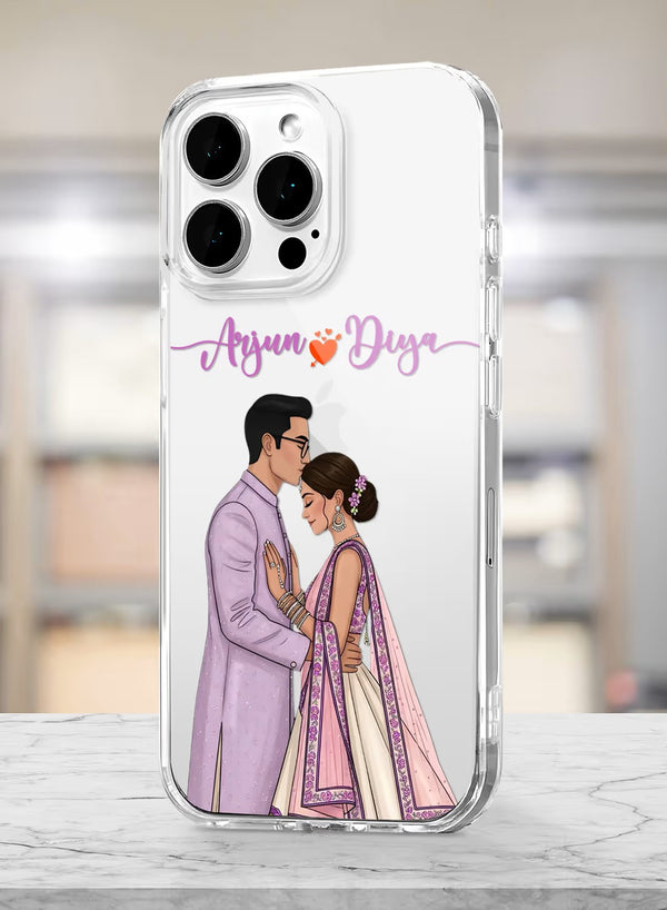 Personalized Romantic Ethnic Couple Clear Phone Cover