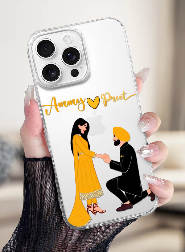 Personalized Ethnic Couple Proposal Clear Silicone Case