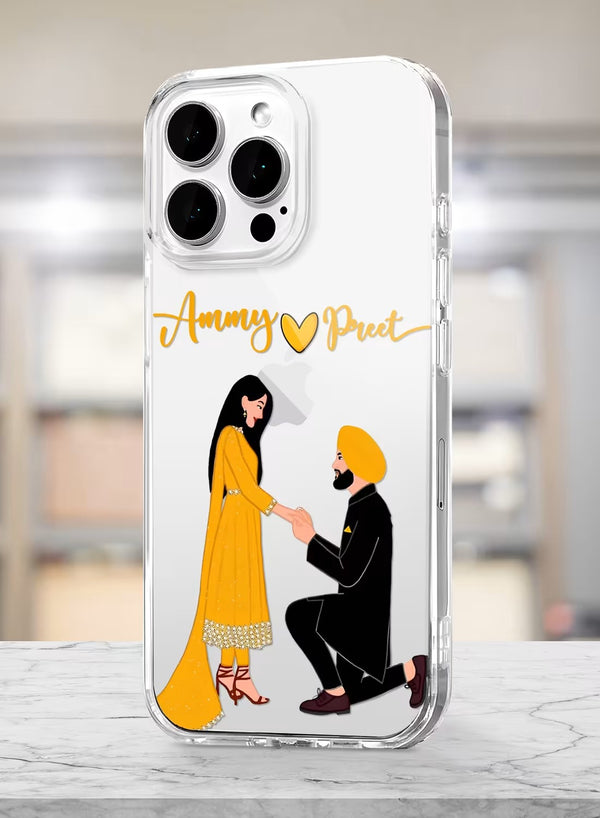 Personalized Ethnic Couple Proposal Clear Silicone Case