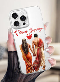 Personalized Traditional Indian Couple Clear Phone Case