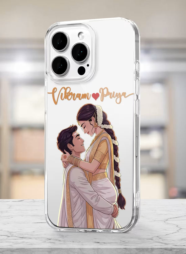 Personalized Ethnic Wedding Couple Portrait Clear Case