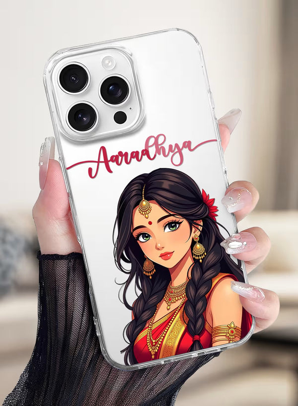Personalized Traditional Indian Beauty Clear Phone Cover